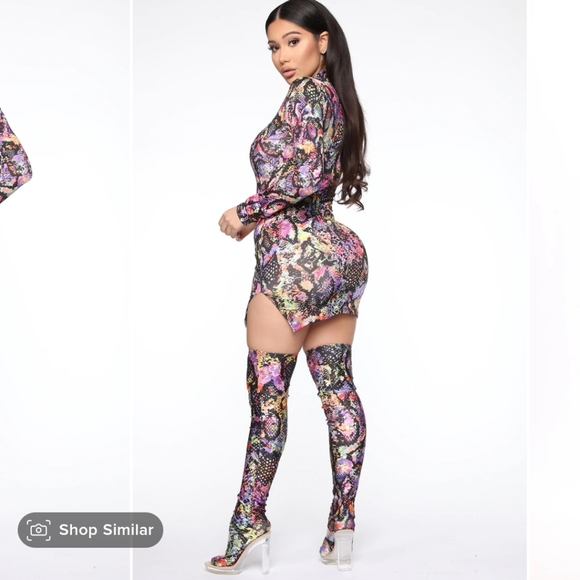 Fashion Nova Electric Nights Snake Print Mini Dress - Picture 4 of 8